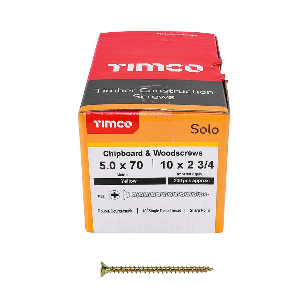 Timco Gold Woodscrews 5.0x70mm