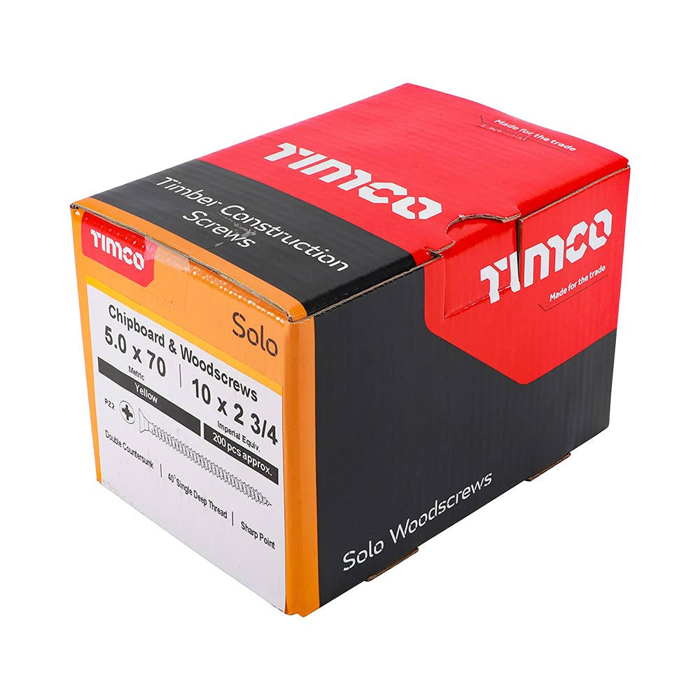 Timco Gold Woodscrews 5.0x70mm
